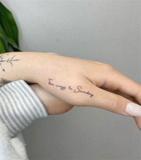 50 Small Tattoo Ideas Less is More : Script Side Hand Tattoos I Take ...