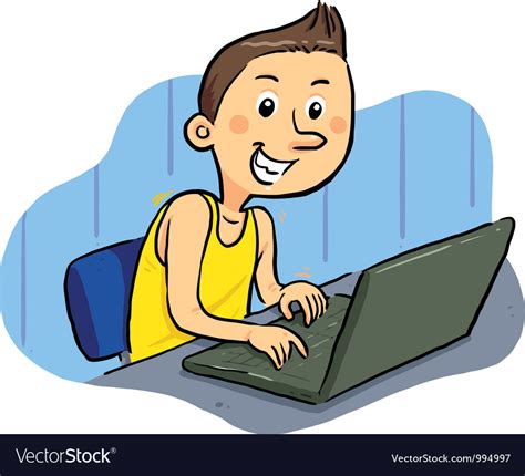 Laptop Geek Royalty Free Vector Image - VectorStock