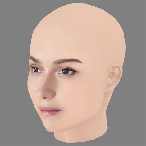 Mariya Poezzhaeva Head - No Hair - Low Poly Head for Game 3D Model by
