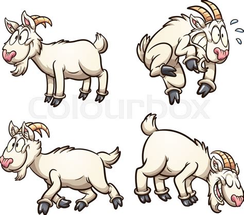 Cartoon goat with different poses and ... | Stock vector | Colourbox