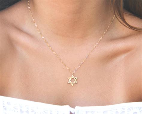 Gold Star Of David Necklace
