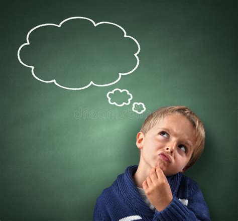 thinking  thought bubble  blackboard stock photo image