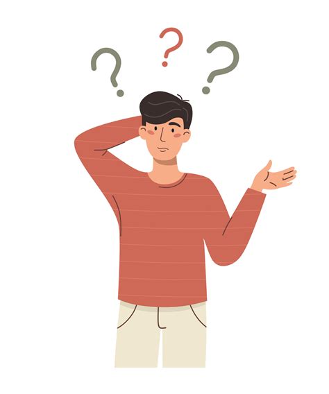 Puzzled and thinking man with question marks. 47509404 Vector Art at ... 