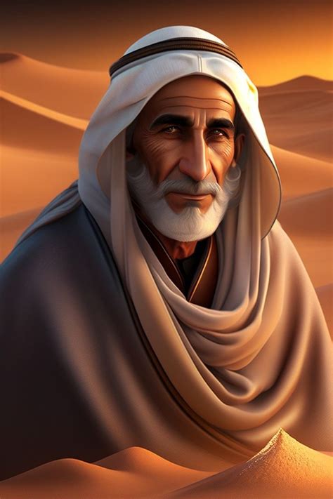 A arabic old man in desert