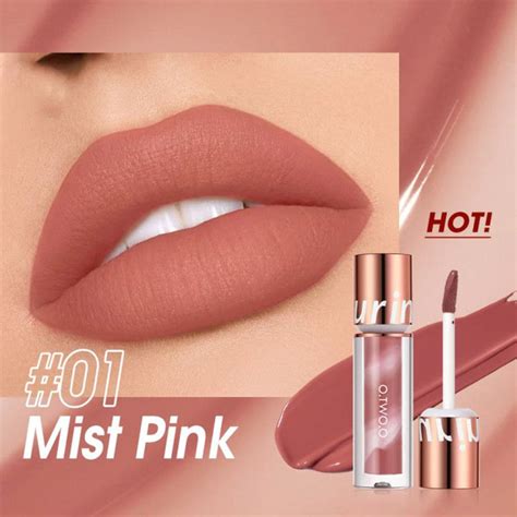 Помада для губ матовая O.TWO.O стойкая жидкая тон 01 Mist Pink (светло ...