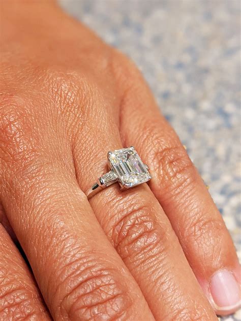 Emerald Cut Engagement Ring Emerald Cut Ring Baguette | Etsy