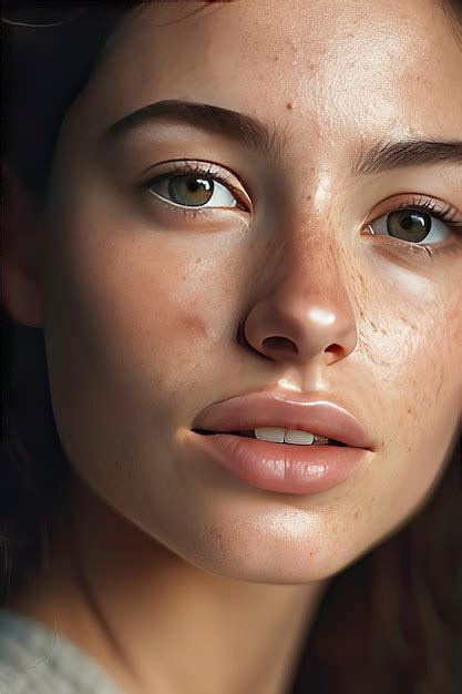 Premium AI Image | A close up of a woman with a bruised face