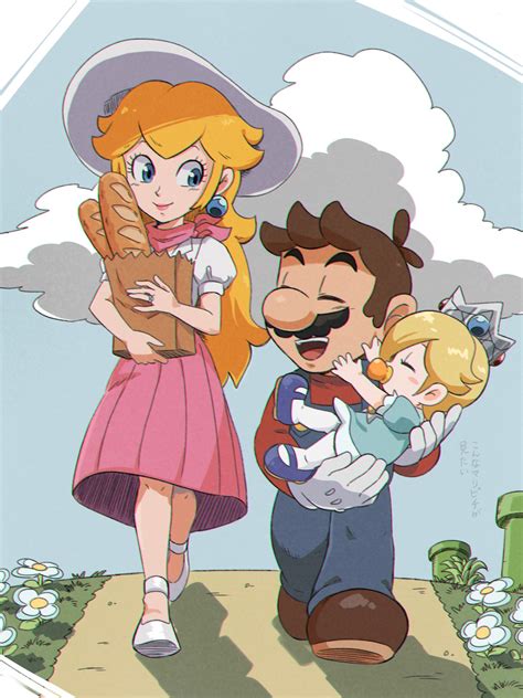 princess peach, mario, rosalina, princess peach, and baby rosalina