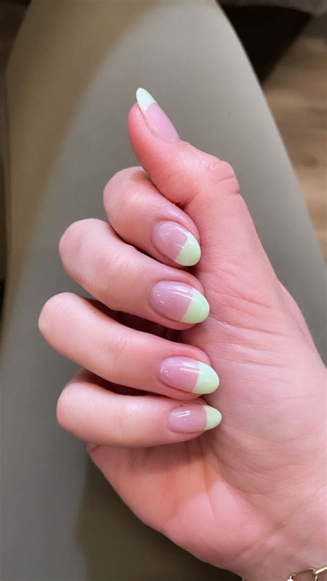 Green French tips | Green nails, Short acrylic nails designs, Swag nails