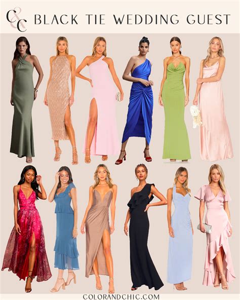 black tie wedding guest dresses color chic