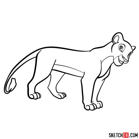 How to draw Nala | The Lion King - Sketchok easy drawing guides