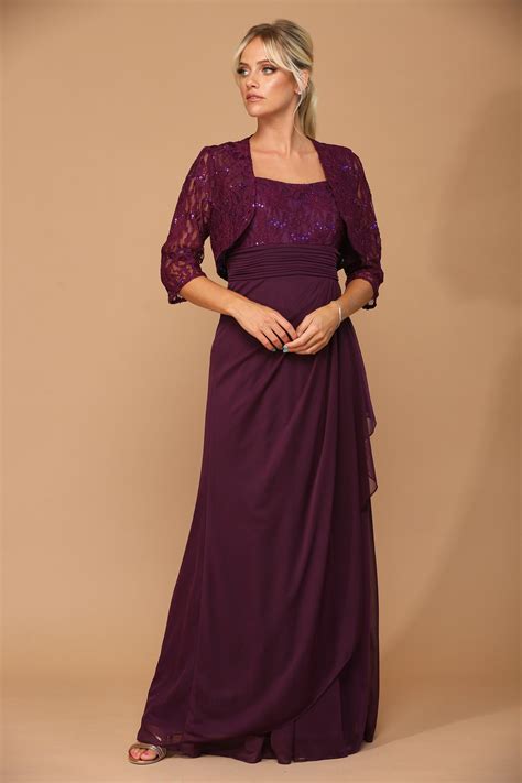 Red Eva Fashion 3094 Long Mother of the Bride Jacket Dress - Mother of
