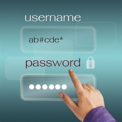 username  password stock photo image  hand internet