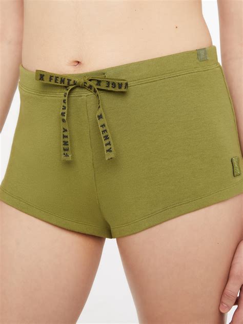 Rib Sleep Shorts in Green | SAVAGE X FENTY UK United Kingdom