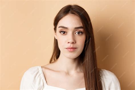 premium photo close   beautiful woman face  natural makeup