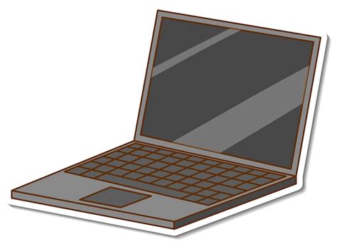 Free Vector | A sticker template with a laptop isolated