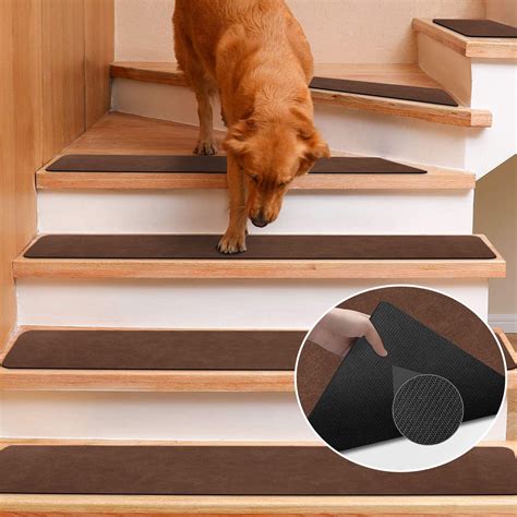 GOYLSER Rubber Stair Treads Non-Slip Step Mats for Stairs, Stairway