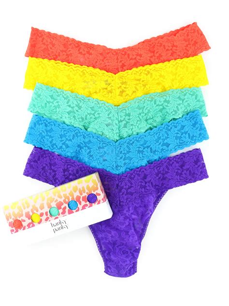 Hanky Panky Womens Signature Lace Original Rise Thong Fashion 5-Pack ...