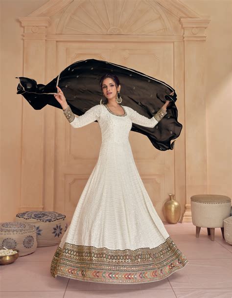 White Anarkali Dresses For Women