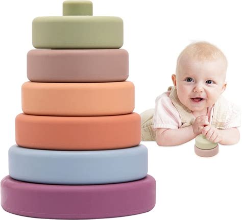 Stacking Rings 6pc Baby Stacking Blocks Soft Building Stacking Toys ...