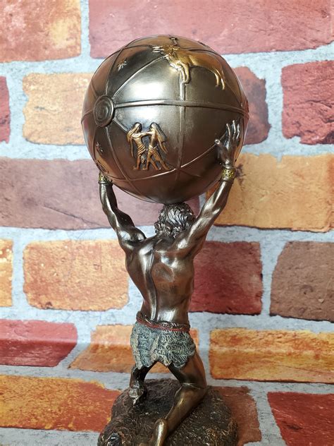 Vintage Atlas Statue Greek Titan Atlas Carrying Globe Statue - Etsy