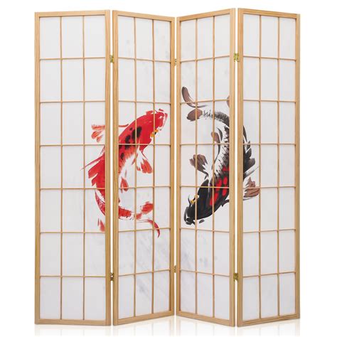 Amazon.com: MoNiBloom Japanese Room Dividers 4-Panel Lifelike Koi Fish