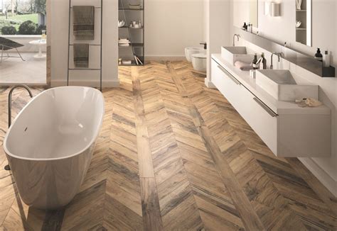 This gorgeous wood effect porcelain tile takes its inspiration from the used Scottish oak in ...