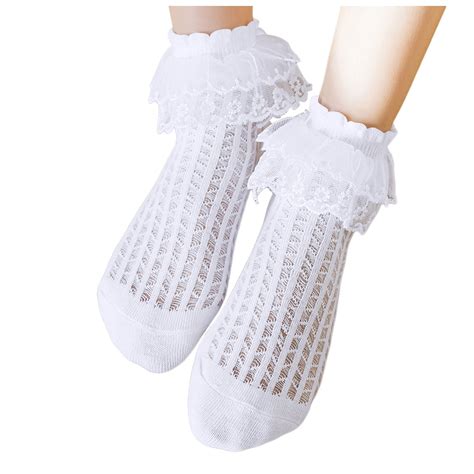 Akiihool Baby Ruffle Socks Toddler Ruffle Socks Girls Frilly Lace Socks