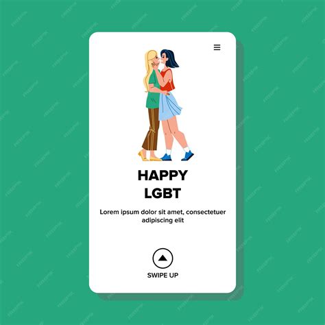 Premium Vector | Happy lgbt lesbian couple kissing together vector