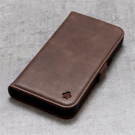 iPhone 15 Leather Case. Premium Slim Genuine Leather Stand Case/Cover/
