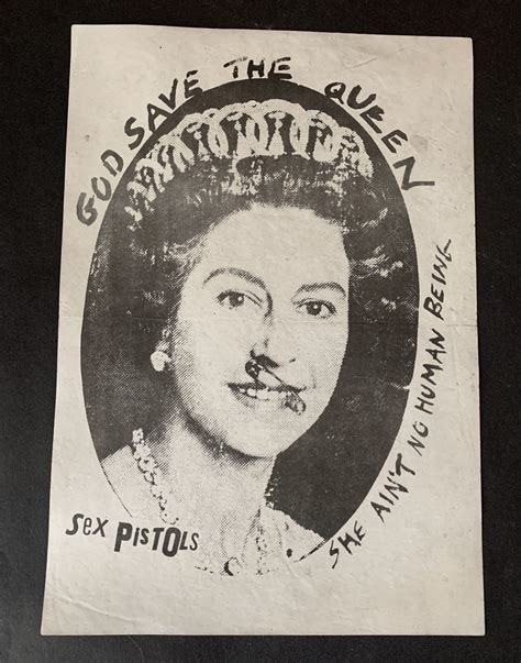 Sex Pistols God Save the Queen 1977 Jamie Reid designed handbill