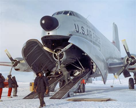 Plane-in-plane porn: a C-124 Globemaster delivers a ski plane to