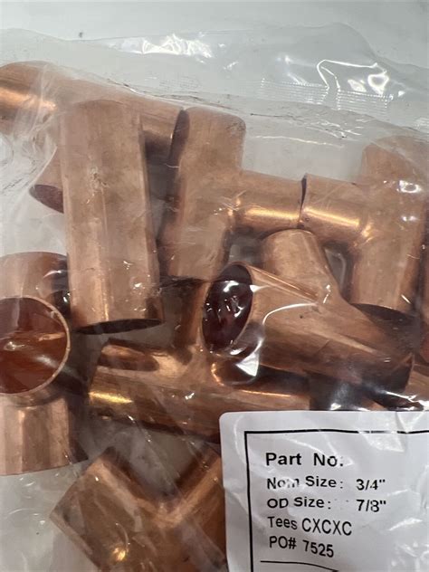 (20 Pack) Hailiang 3/4" Nom x 3/4" x 3/4" Copper Tee Fittings HL15-460