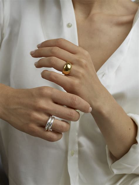 Silver and Gold Triple Ring Set - Tilly Sveaas Jewellery