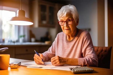 premium ai image independent financial management  elderly woman