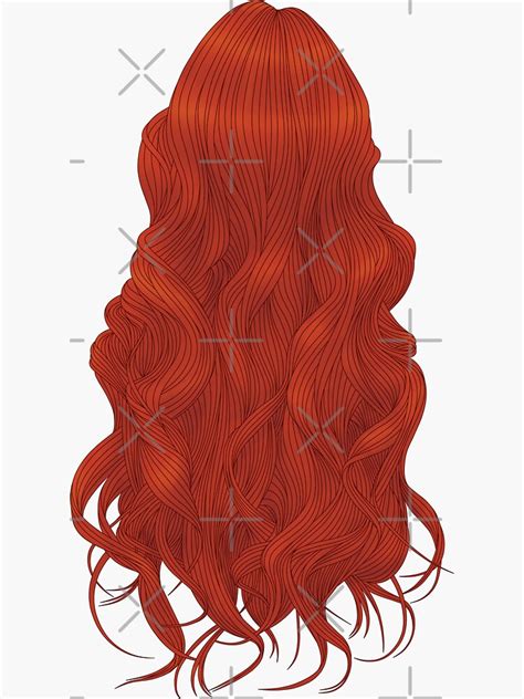 "Long Red Hair" Sticker by MementoMoriArts | Redbubble