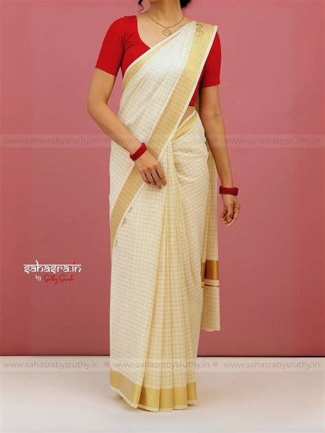 checks ready  wear kerala saree rtw sahasra  sruthy
