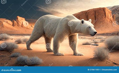 Polar bear in Desert stock illustration. Illustration of realistic ...