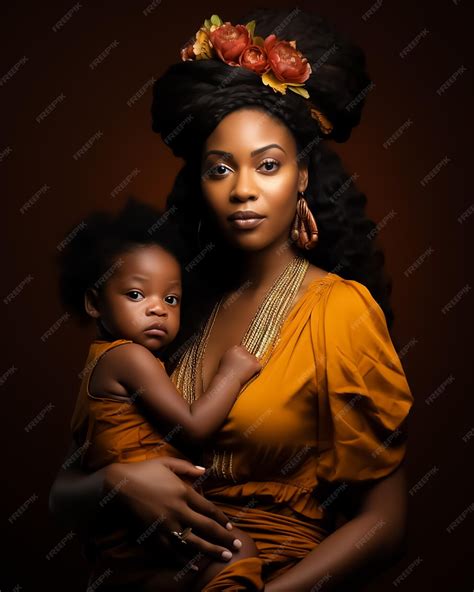 Premium Photo | African mother and baby child fashion model in Classic