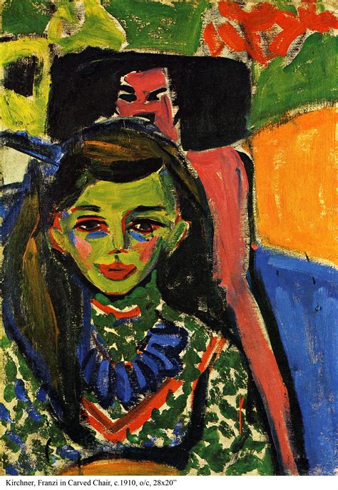 Kirchner "Franzi with a carved chair" | Idee farbe, Berühmte kunst ...