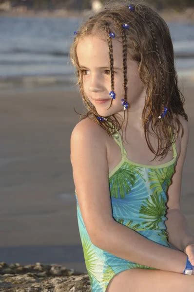 Seven Year Old Girl Beach Stock Photo by ©PantherMediaSeller 334900408