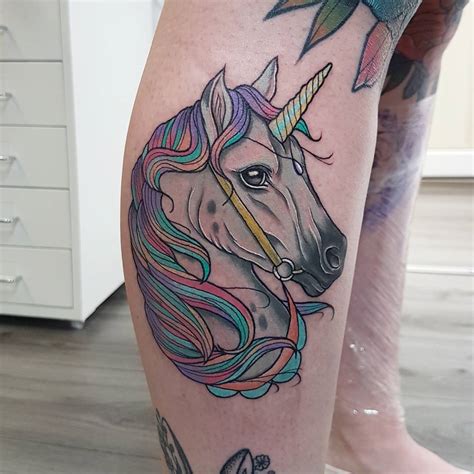 Traditional Unicorn Tattoo