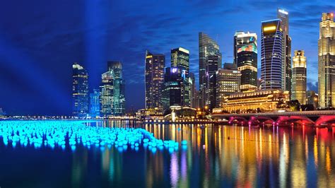 Singapore City at Night Wallpaper, HD City 4K Wallpapers, Images and ...