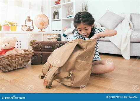 kid      backpack stock image image  happy