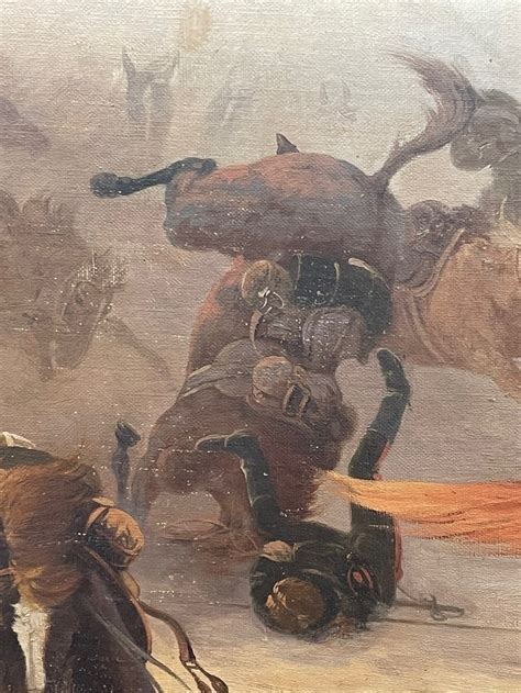 antiques atlas huge cavalry battle oil painting   charge