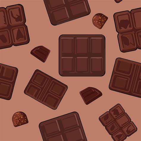 Chocolate bar pattern seamless vector on brown background , chocolate ...