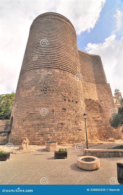 maiden tower    city baku azerbaijan stock photo image