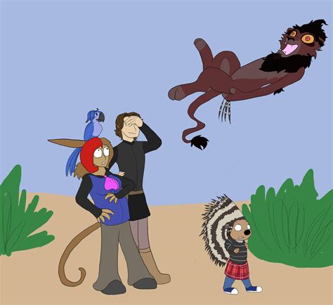 Nuka's Butt meets Ash the porcupine by Demonthatdraws on DeviantArt