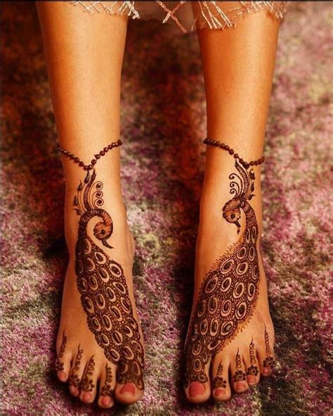 Peacock beautiful feet mehndi design for beginners