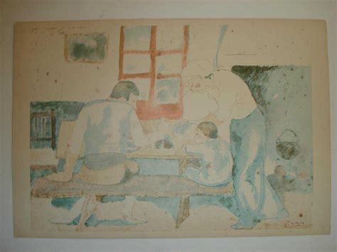 Pablo Picasso Family at Supper Lithograph